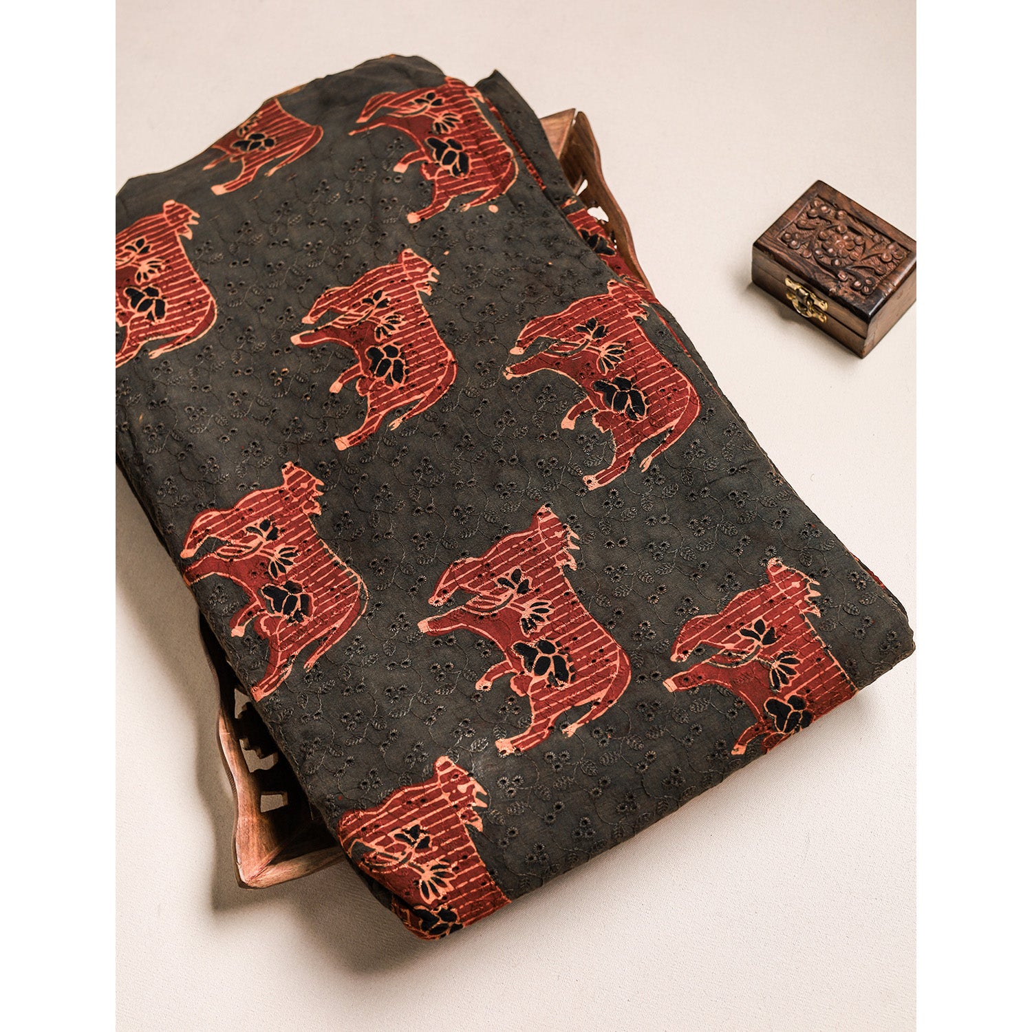 Pure Ajrakh Cotton Hakoba Fabric