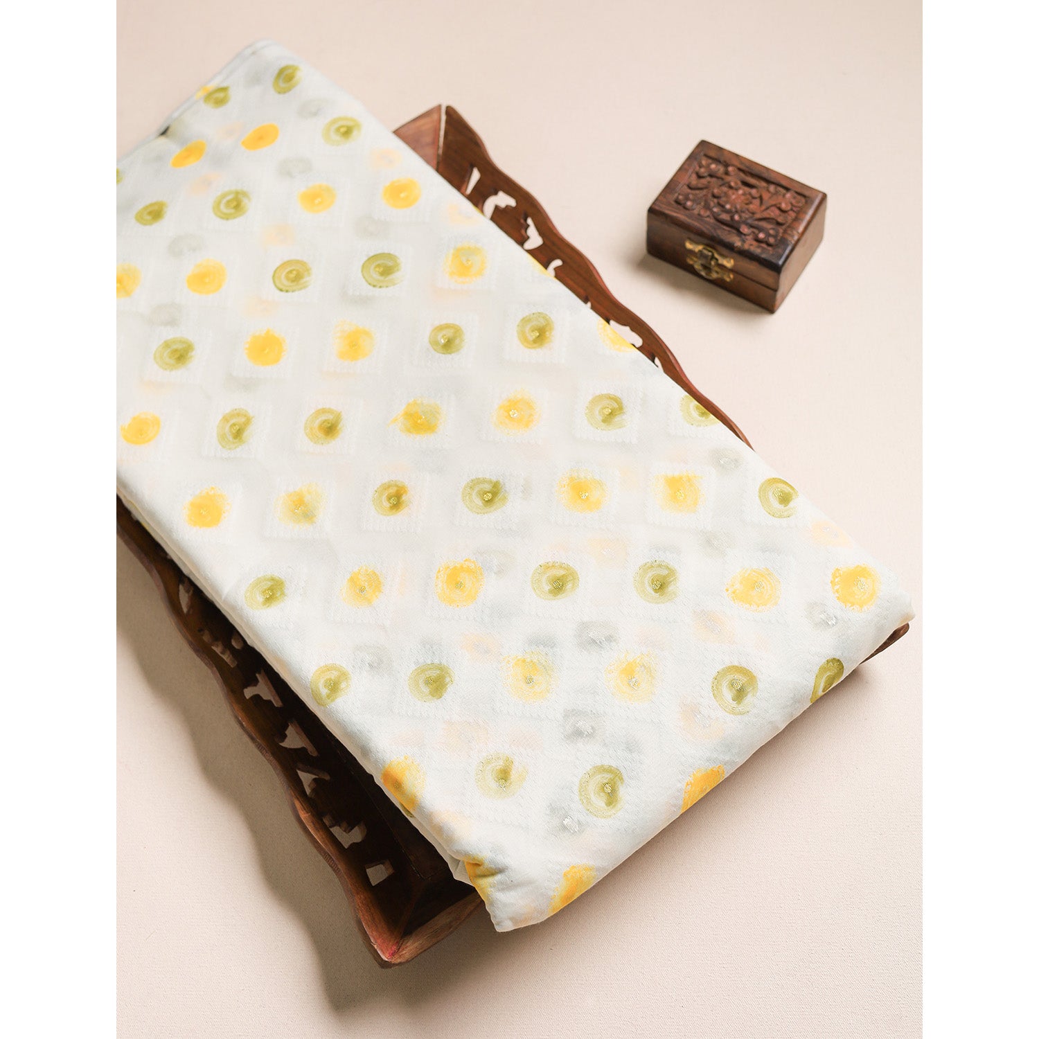 CHANDERI SILK BRUSH PAINTED FABRIC