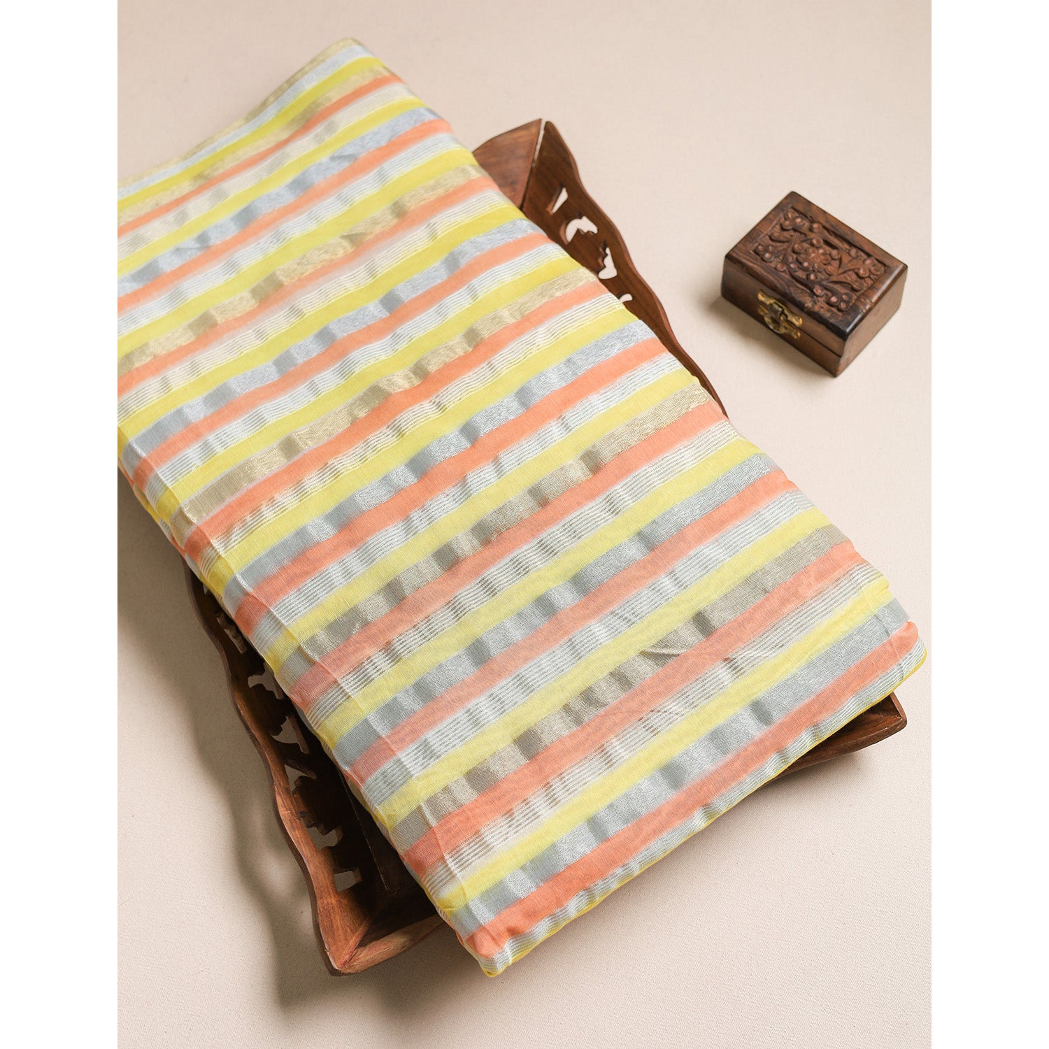 CHANDERI TISSUE STRIPED FABRIC