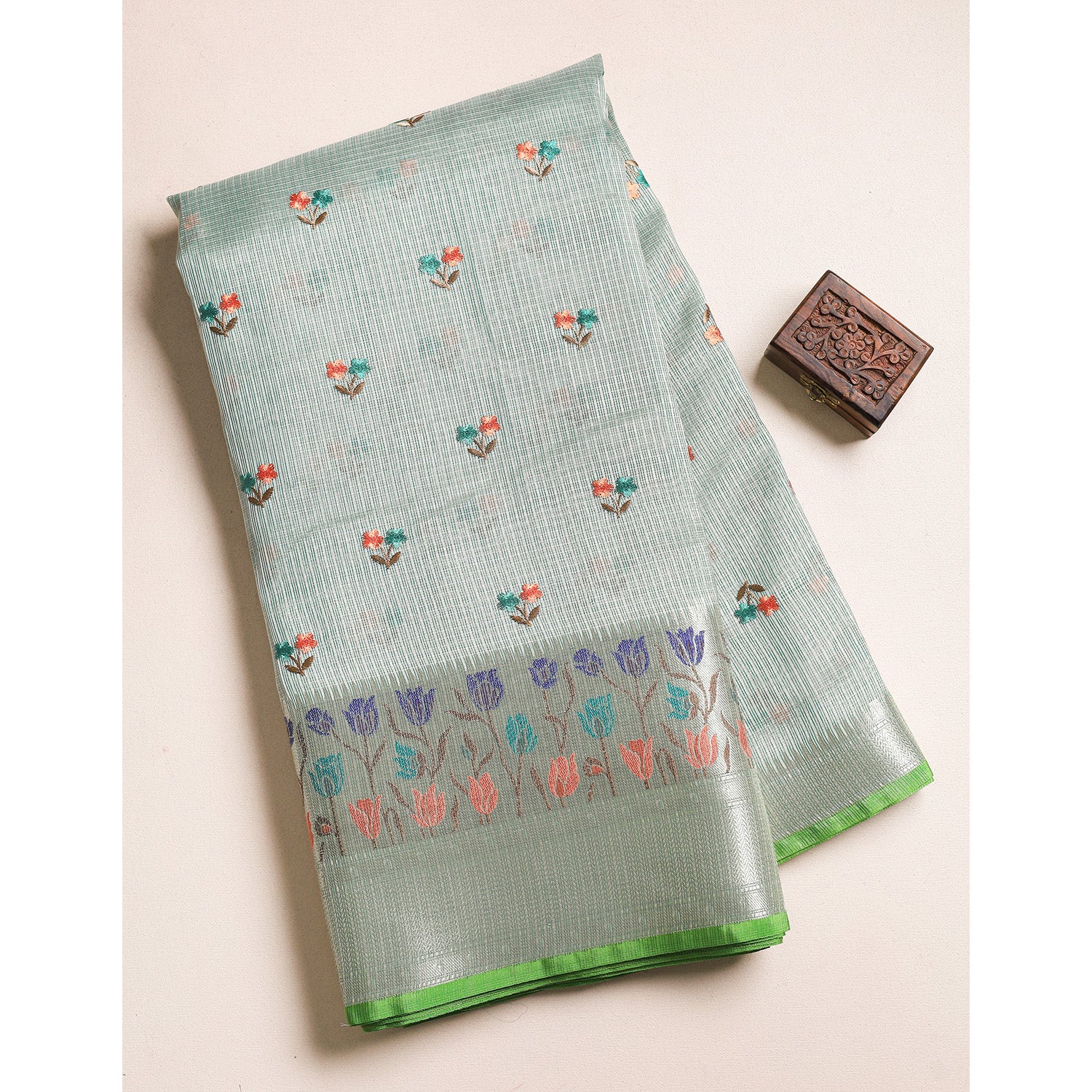 EMBROIDERED KOTA BORDER FABRIC