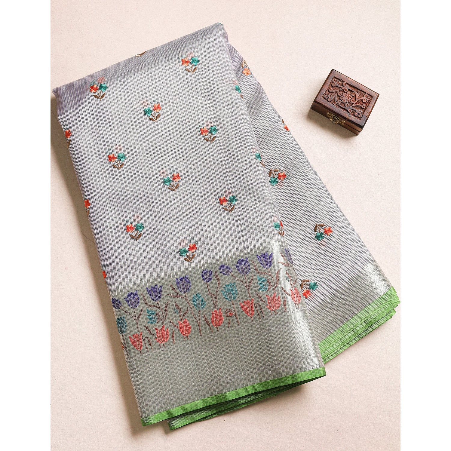 EMBROIDERED KOTA BORDER FABRIC