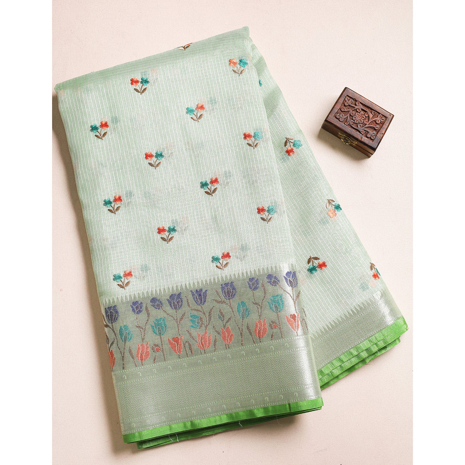EMBROIDERED KOTA BORDER FABRIC