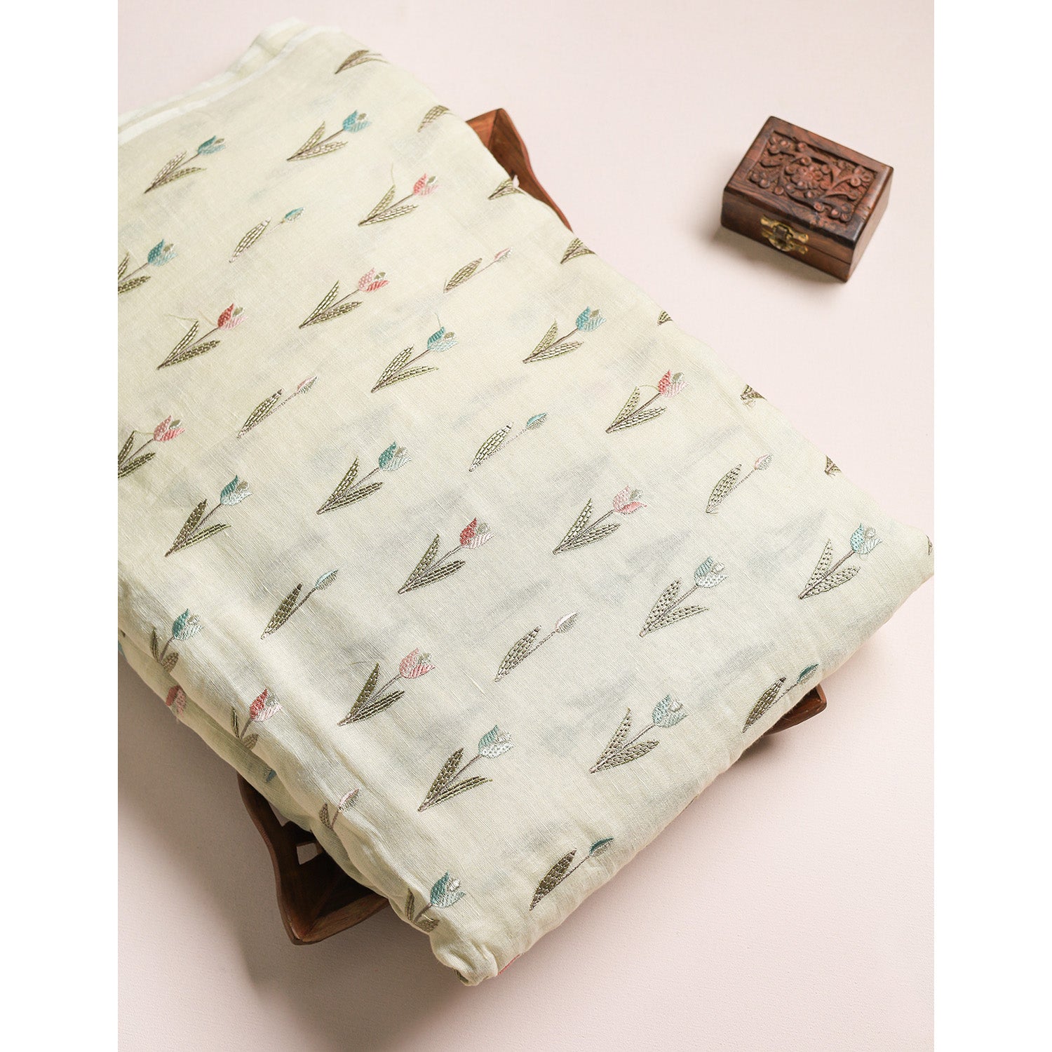 PURE LINEN EMBROIDERED FABRIC