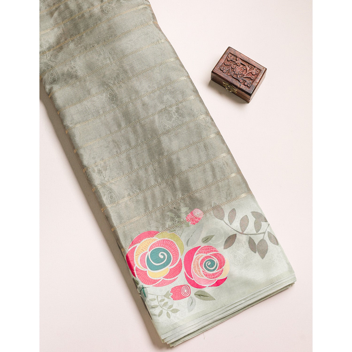 SEMI TUSSAR PRINTED FABRIC