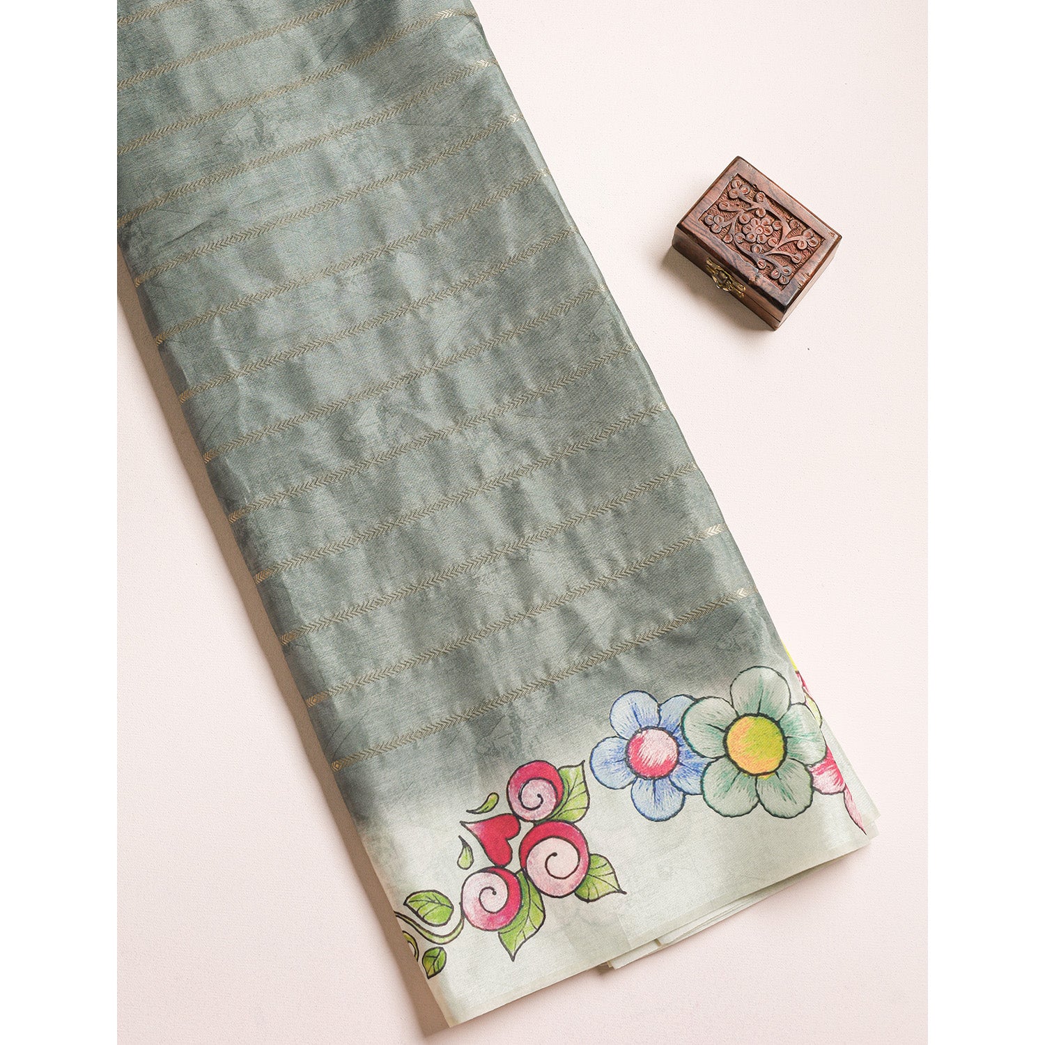 SEMI TUSSAR PRINTED FABRIC