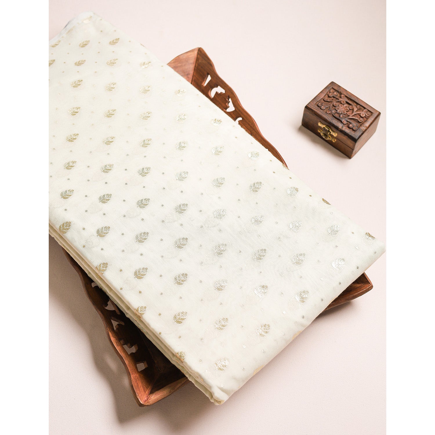 DYEABLE BANARAS BROCADE SILK FABRIC