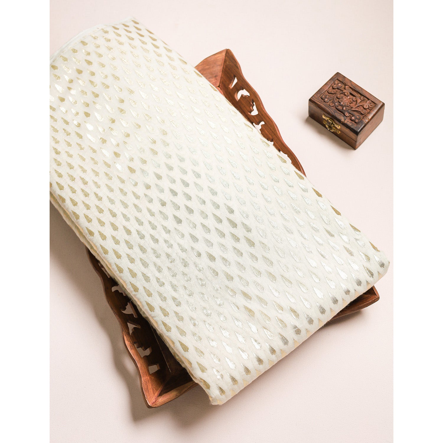 DYEABLE BANARAS BROCADE SILK FABRIC