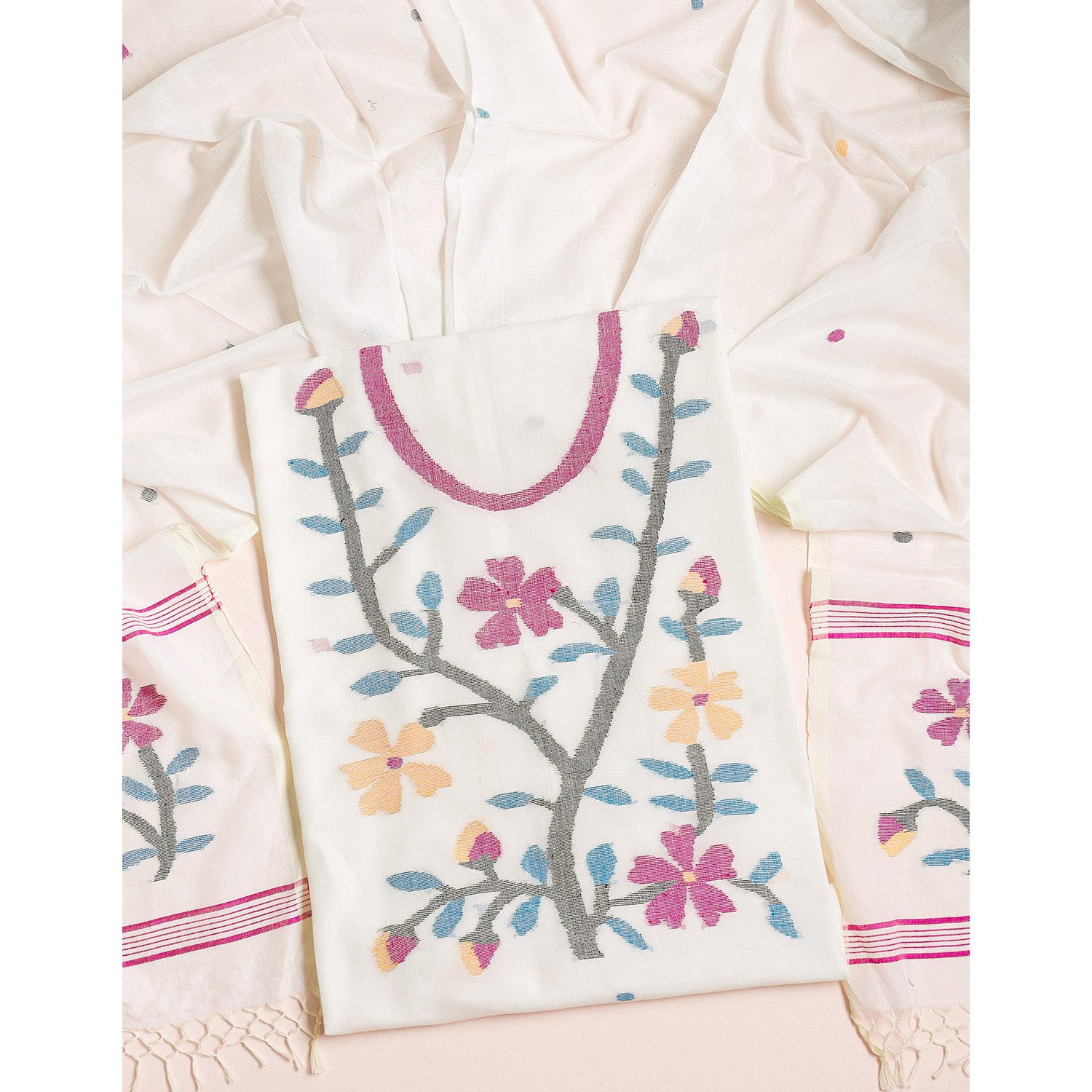 PURE COTTON JAMDHANI SUIT SET