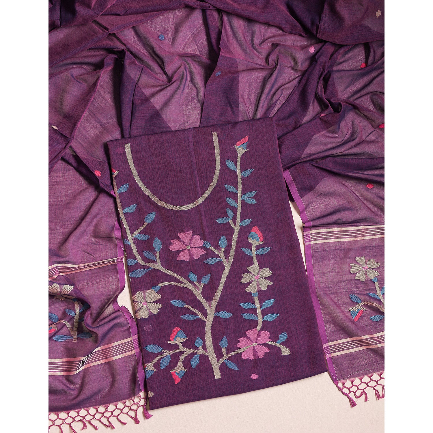 PURE COTTON JAMDHANI SUIT SET