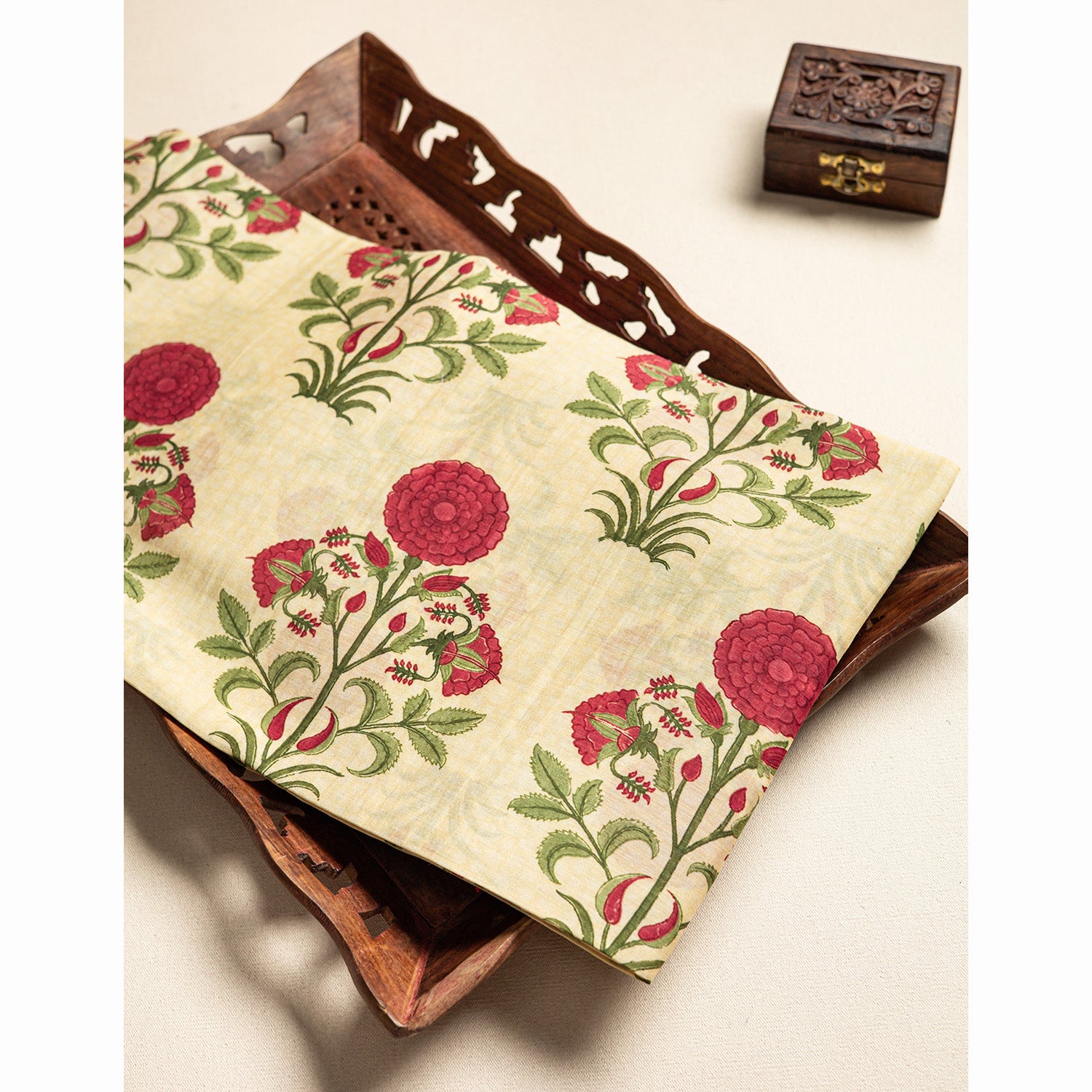PURE MALAI CHANDERI PRINTED FABRIC