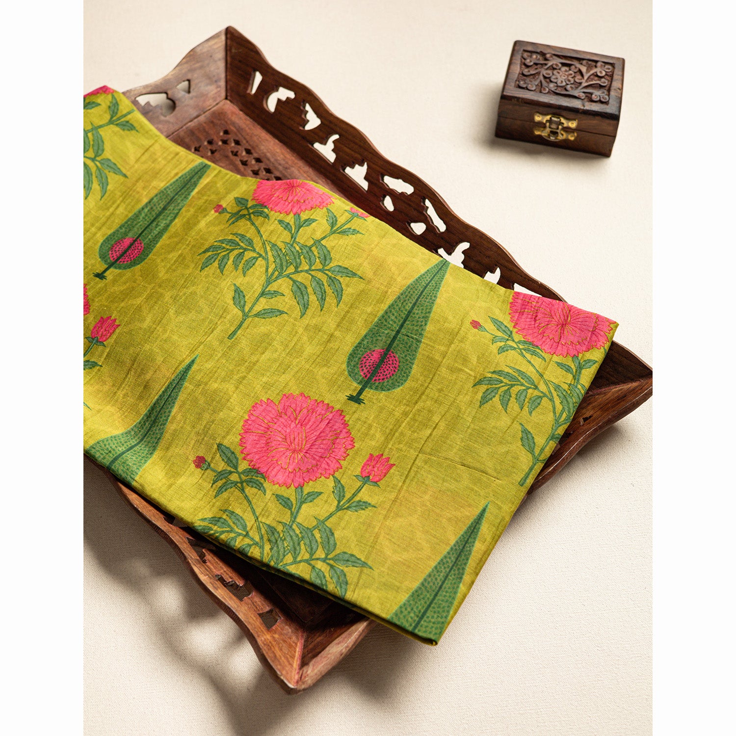PURE MALAI CHANDERI PRINTED FABRIC
