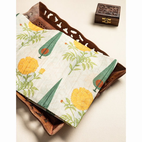 PURE MALAI CHANDERI PRINTED FABRIC