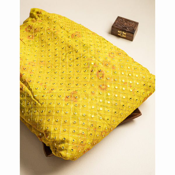 GEORGETTE MIRROR WORK FABRIC