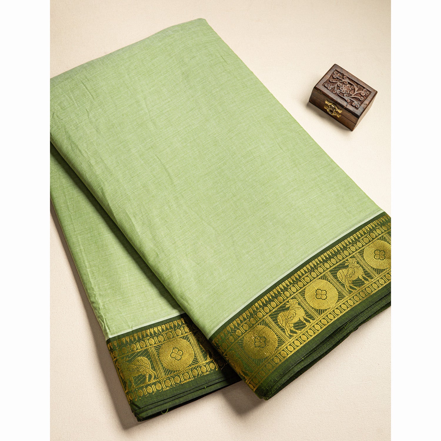 PURE MERCERISED COTTON PICHWAI BORDER FABRIC