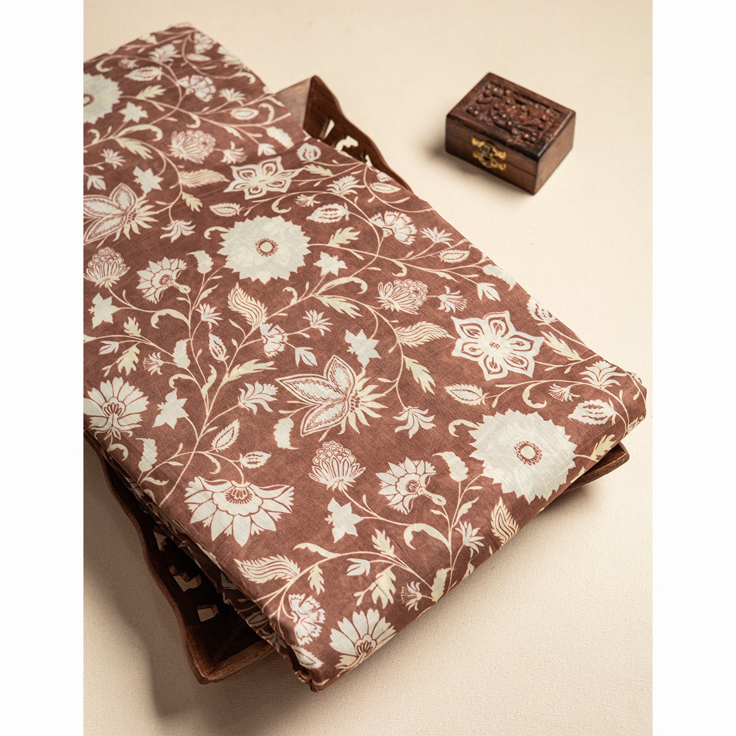 PURE MUL CHANDERI PRINTED FABRIC