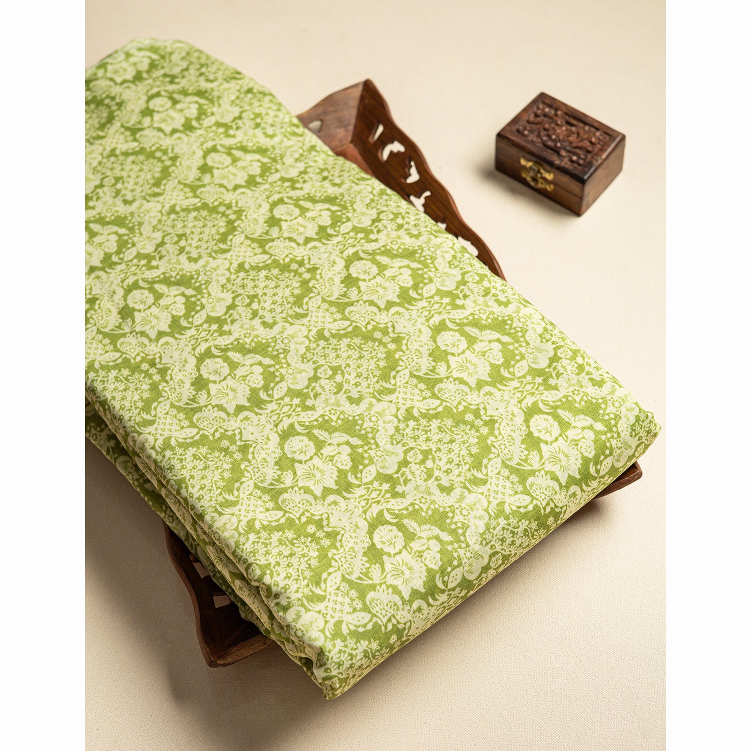 PURE MUL CHANDERI PRINTED FABRIC