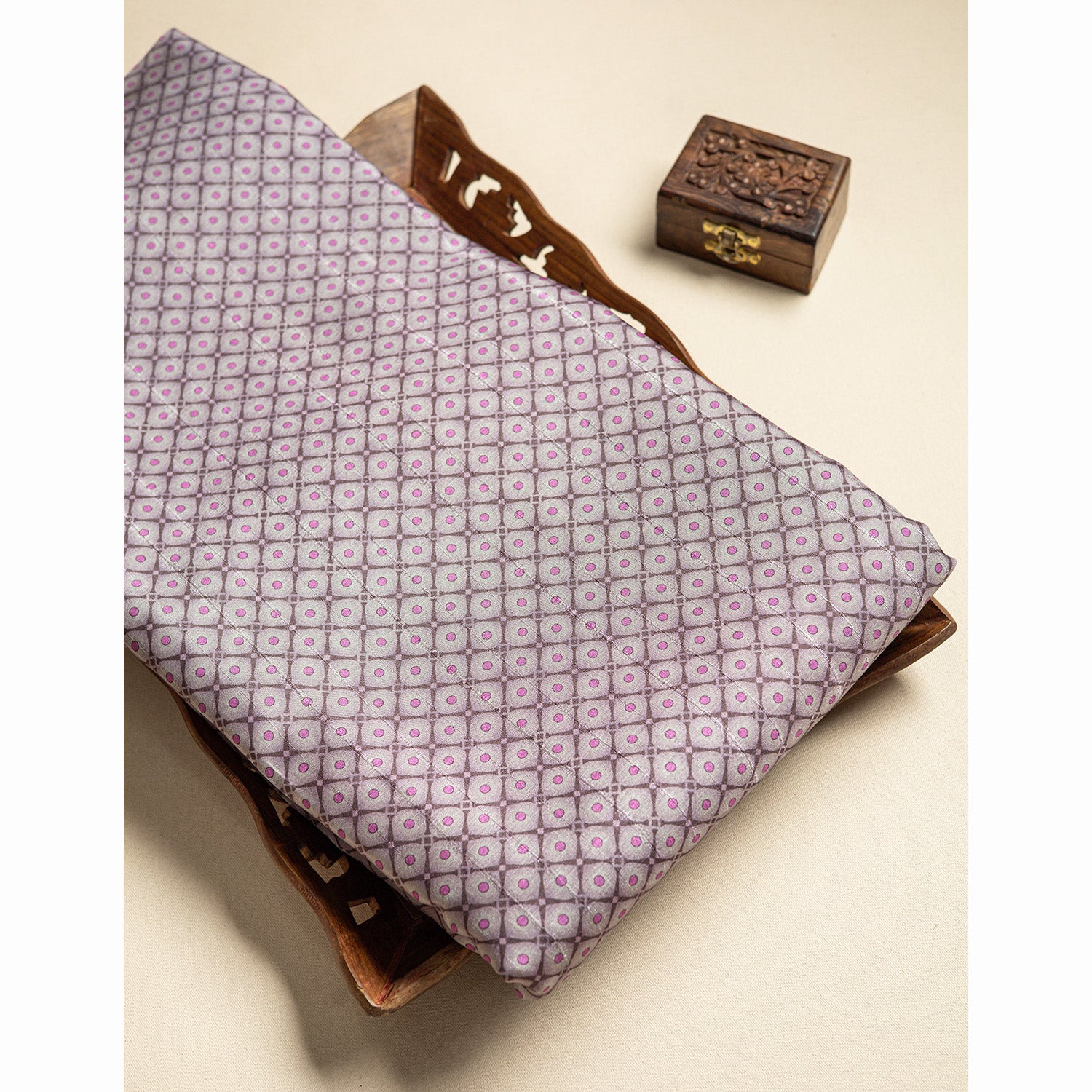 SEMI TUSSAR FLORAL PRINTED FABRIC