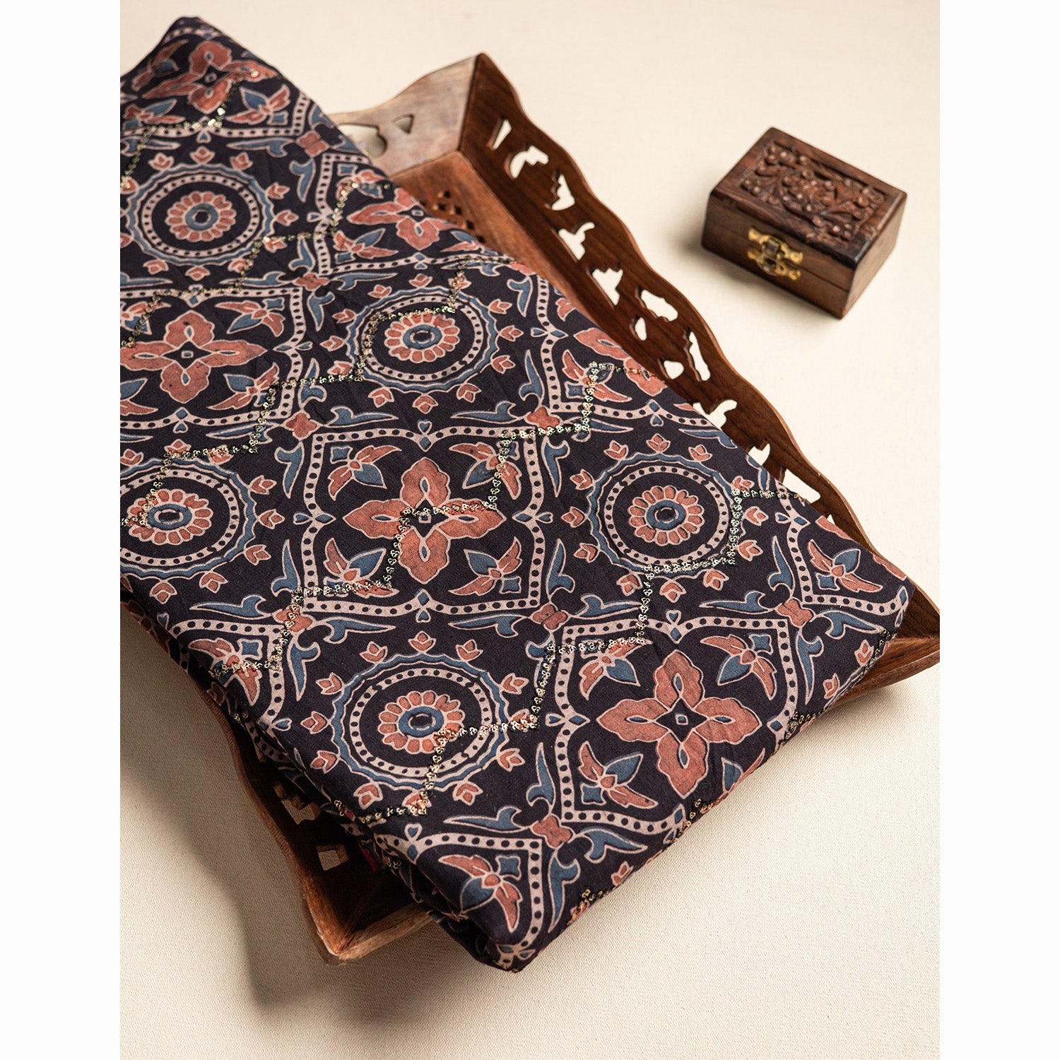 CHANDERI SILK SEQUINED FABRIC