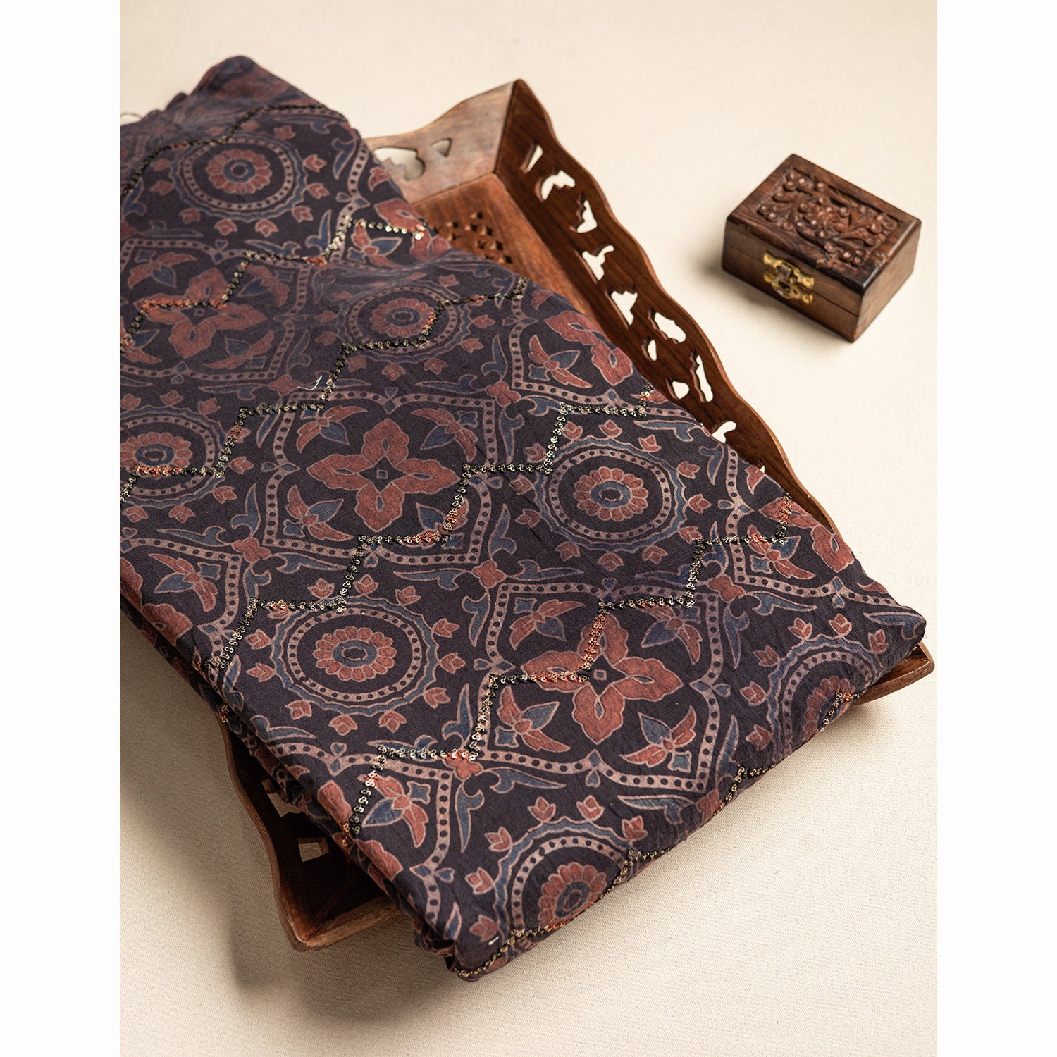 CHANDERI SILK SEQUINED FABRIC