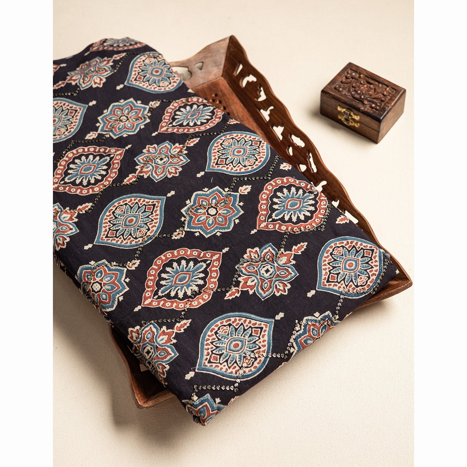 CHANDERI SILK SEQUINED FABRIC