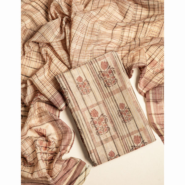LINEN SLUB PRINTED SUIT SET