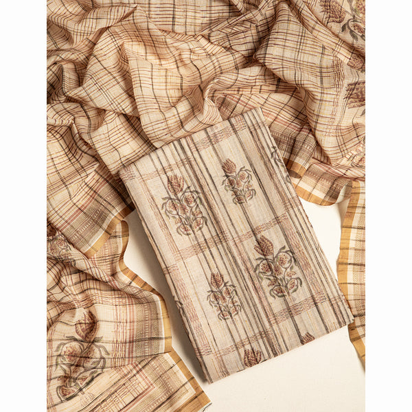 LINEN SLUB PRINTED SUIT SET