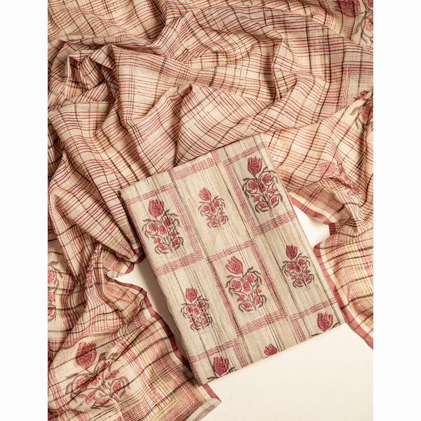 LINEN SLUB PRINTED SUIT SET