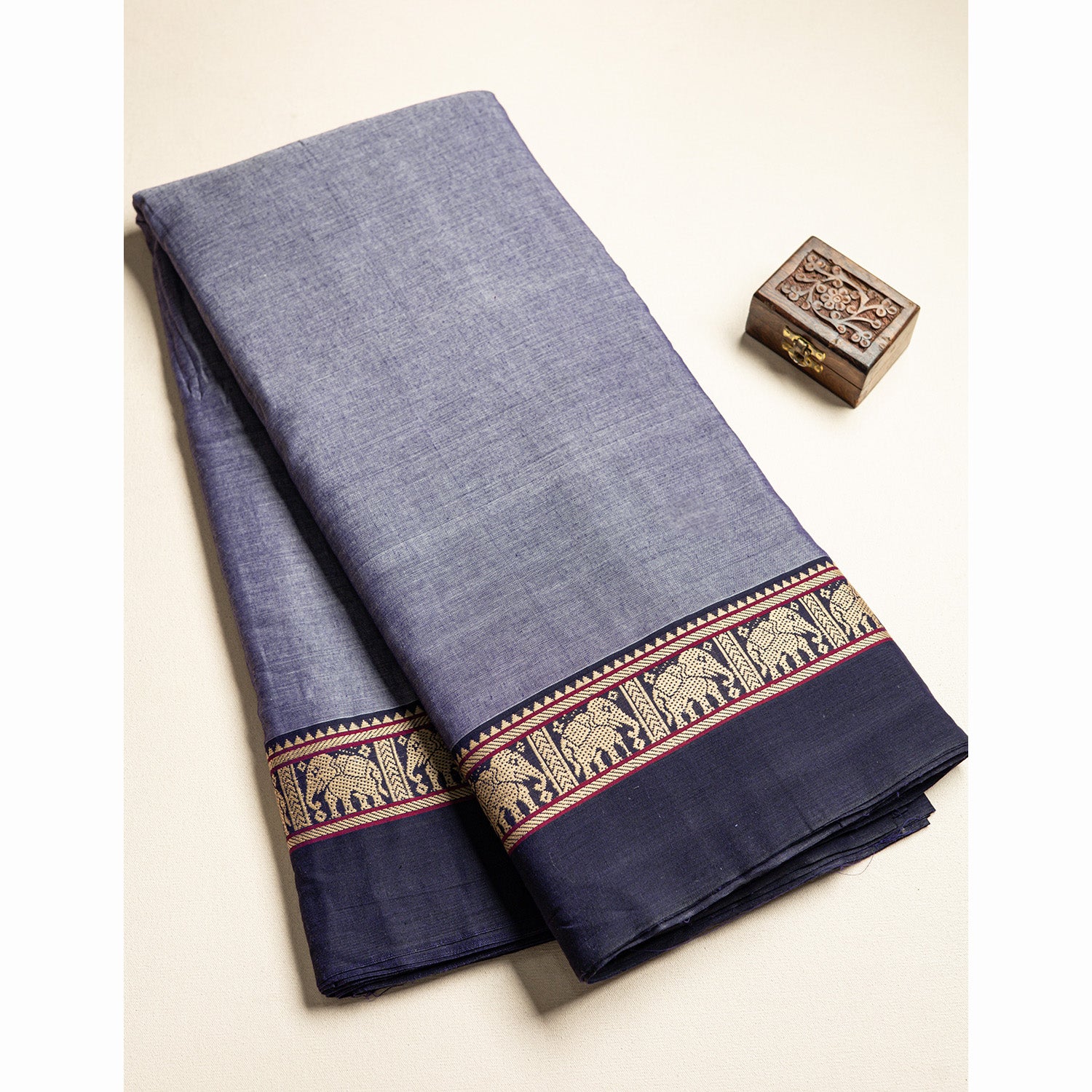 Handloom Cotton Narayanpet Zari Border Fabric