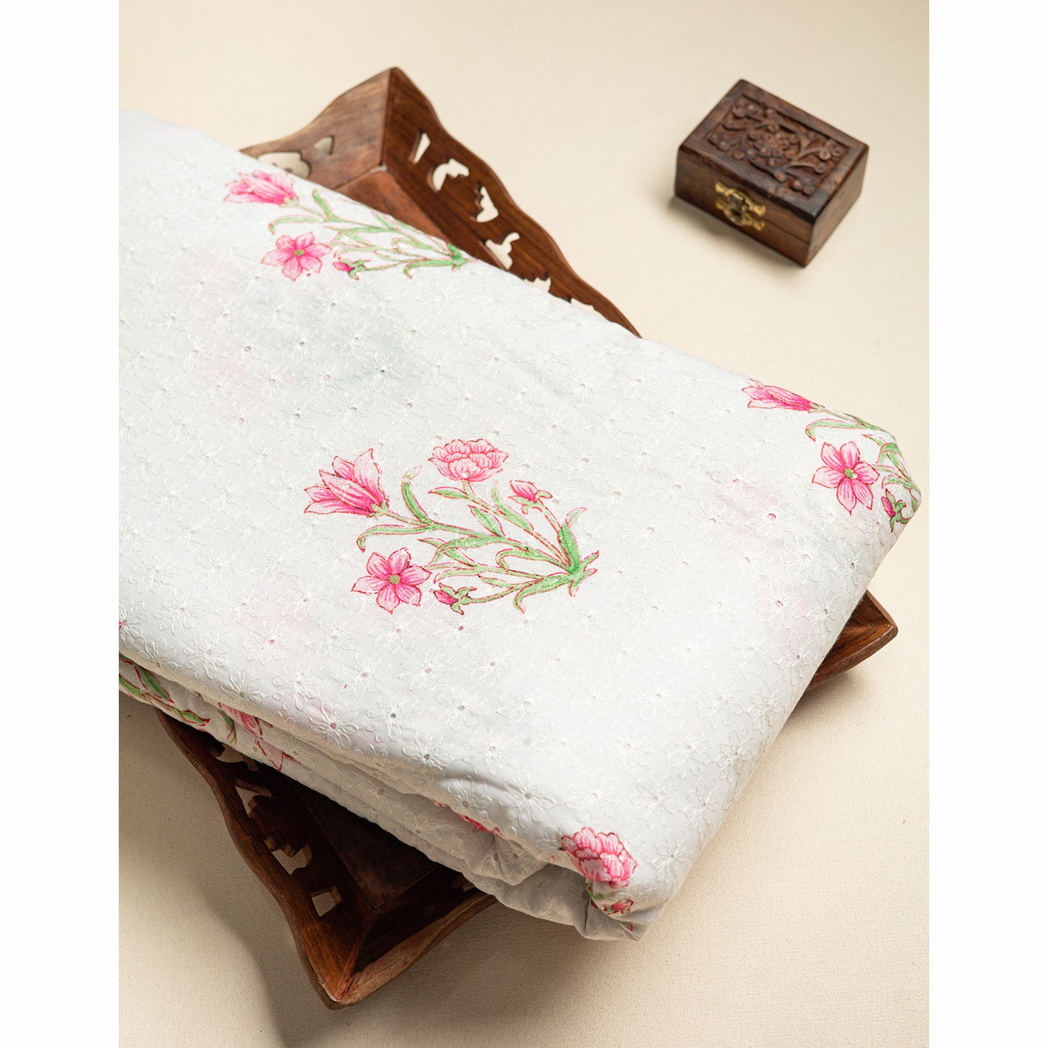 COTTON SCHIFFLI PRINTED FABRIC