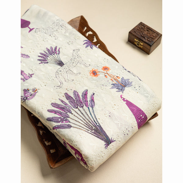 COTTON SCHIFFLI PRINTED FABRIC