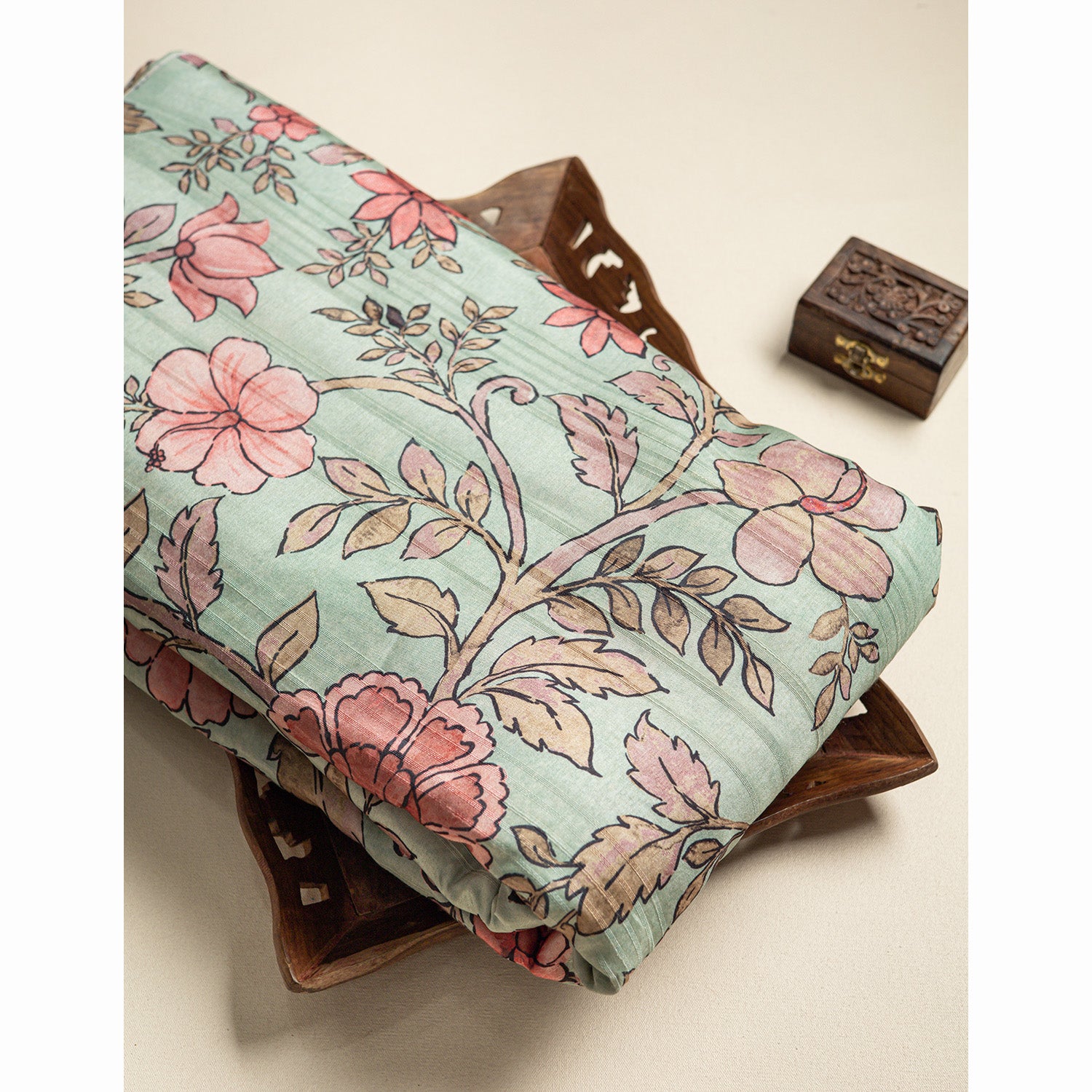 SEMI TUSSAR PRINTED FABRIC