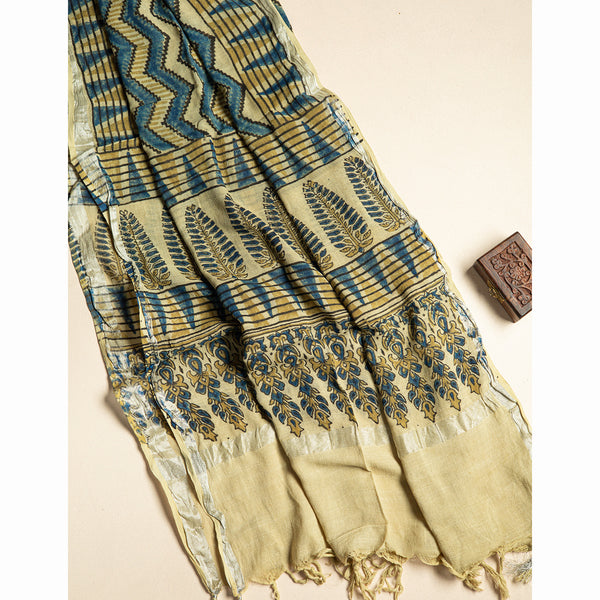 PURE LINEN AJRAKH DUPATTA