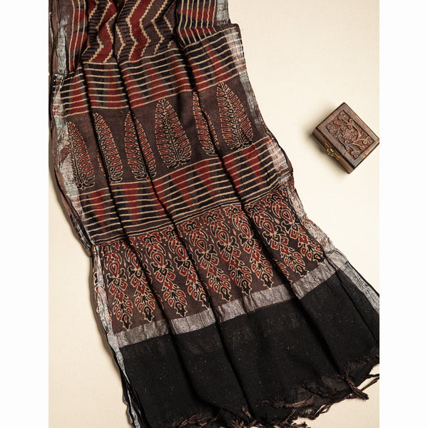PURE LINEN AJRAKH DUPATTA
