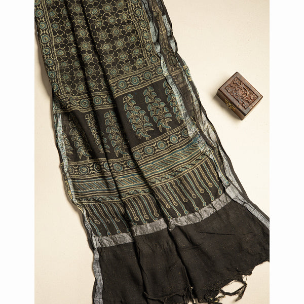 PURE LINEN AJRAKH DUPATTA