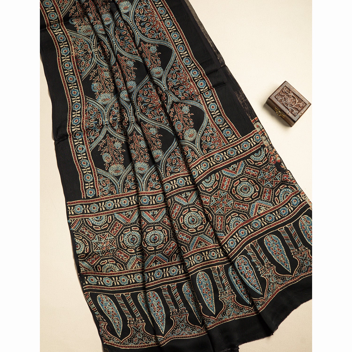 PURE MODAL SILK AJRAKH DUPATTA