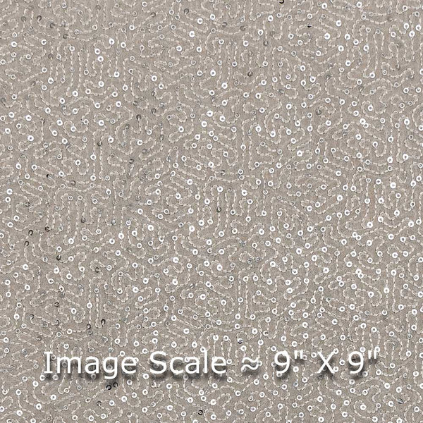 Buy Dyeable Georgette White Colour Thread & Silver Tikki Embroidered Fabric Online 1133C