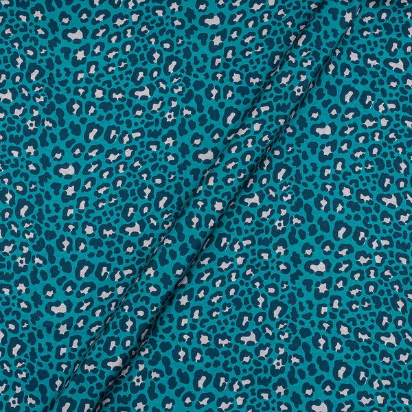 Premium Satin Cyan Colour Animal Print 43 Inches Width Fabric freeshipping - SourceItRight