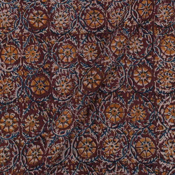 Cotton Plum Colour Mustard Floral Jaal Print 47 Inches Width Natural Kalamkari Fabric freeshipping - SourceItRight
