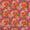 Buy Satin Orange Colour Ethnic Print Fabric 2116L