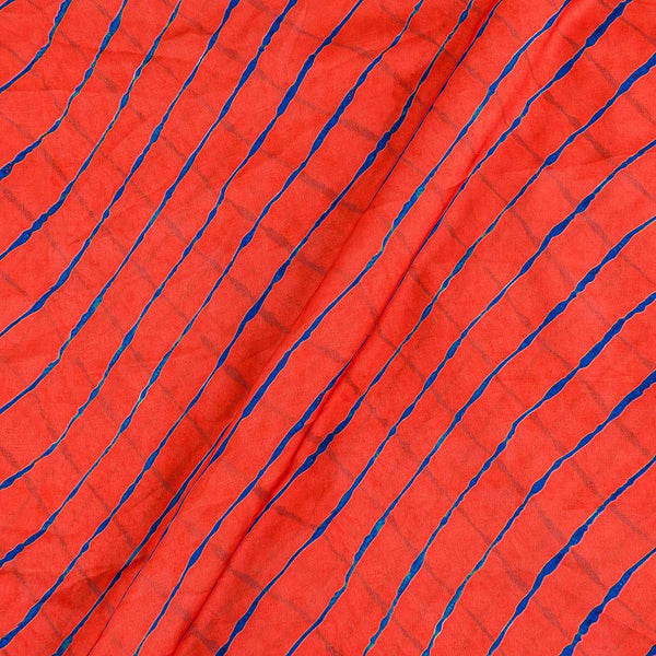 Buy Tabby Silk Feel Coral Colour Leheriya Print Fabric Online 2124J