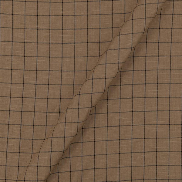Slub Cotton Raw Umber Colour Square Checks 43 Inches Width Fabric freeshipping - SourceItRight