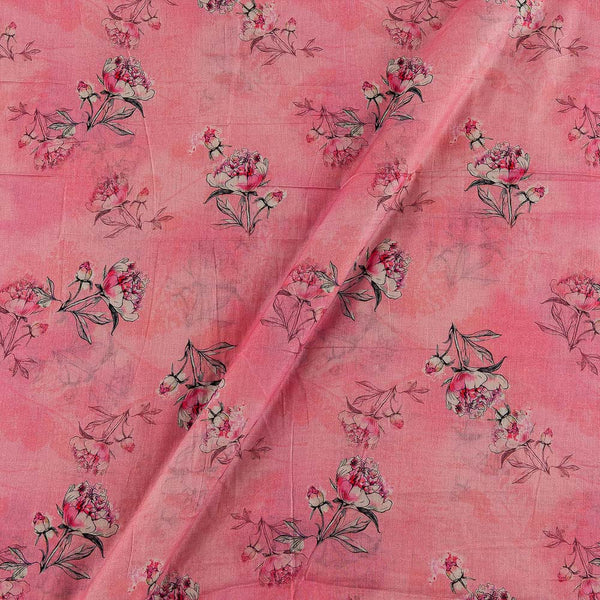 Buy Super Fine Cotton (Mul Type) Lavender Pink Colour Premium Digital Floral Print Fabric Online 2151FA