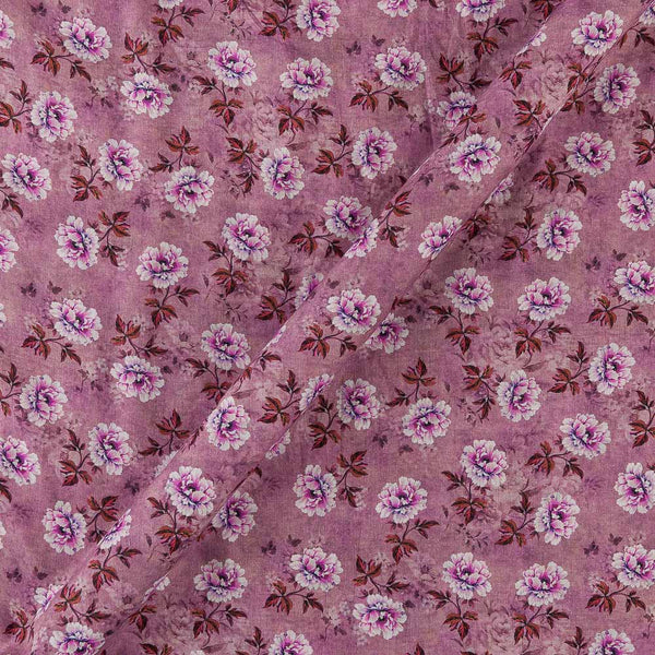 Super Fine Cotton (Mul Type) Dusty Pink Colour Premium Digital Floral Print Fabric Online 2151PW
