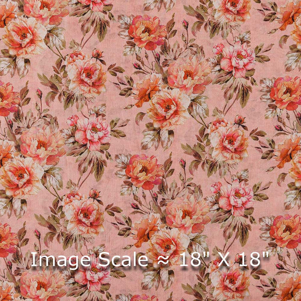 Super Fine Cotton (Mul Type) Peach Pink Colour Premium Digital Jaal Print Fabric Online 2151QH