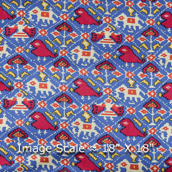 Mashru Gaji Royal Blue Colour Digital Patola Print Fabric Online 2164CI1