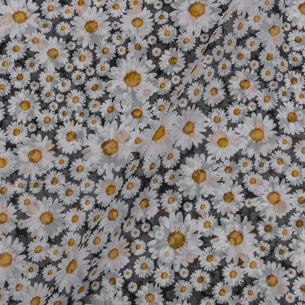 Organza Grey Black Colour Digital Floral Print Poly Fabric freeshipping - SourceItRight