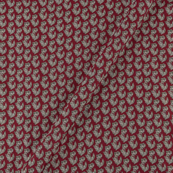 Poly Muslin Maroon Colour Digital Floral Print 43 Inches Width Fabric freeshipping - SourceItRight