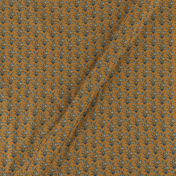 Poly Muslin Mustard Colour Digital Floral Jaal Print 43 Inches Width Fabric freeshipping - SourceItRight
