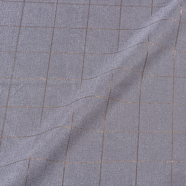 Polyester Grey Colour Lurex Checks Jute Type Fabric Cut of 0.60 Meter freeshipping - SourceItRight