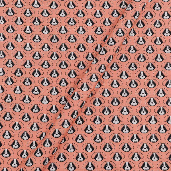 Poplin Peach Colour Digital Quirky Print Fabric freeshipping - SourceItRight